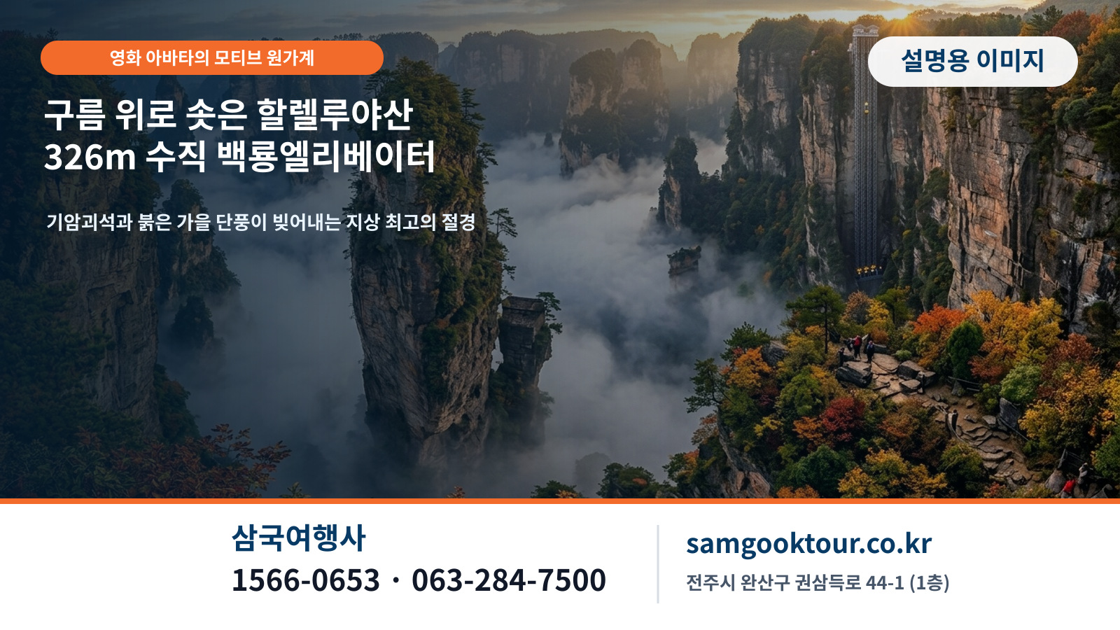 3. [원가계 & 천자산] 영화 <아바타> 판도라 행성의 모티브 할렐루야산과 326m 수직 절벽 백룡엘리베이터